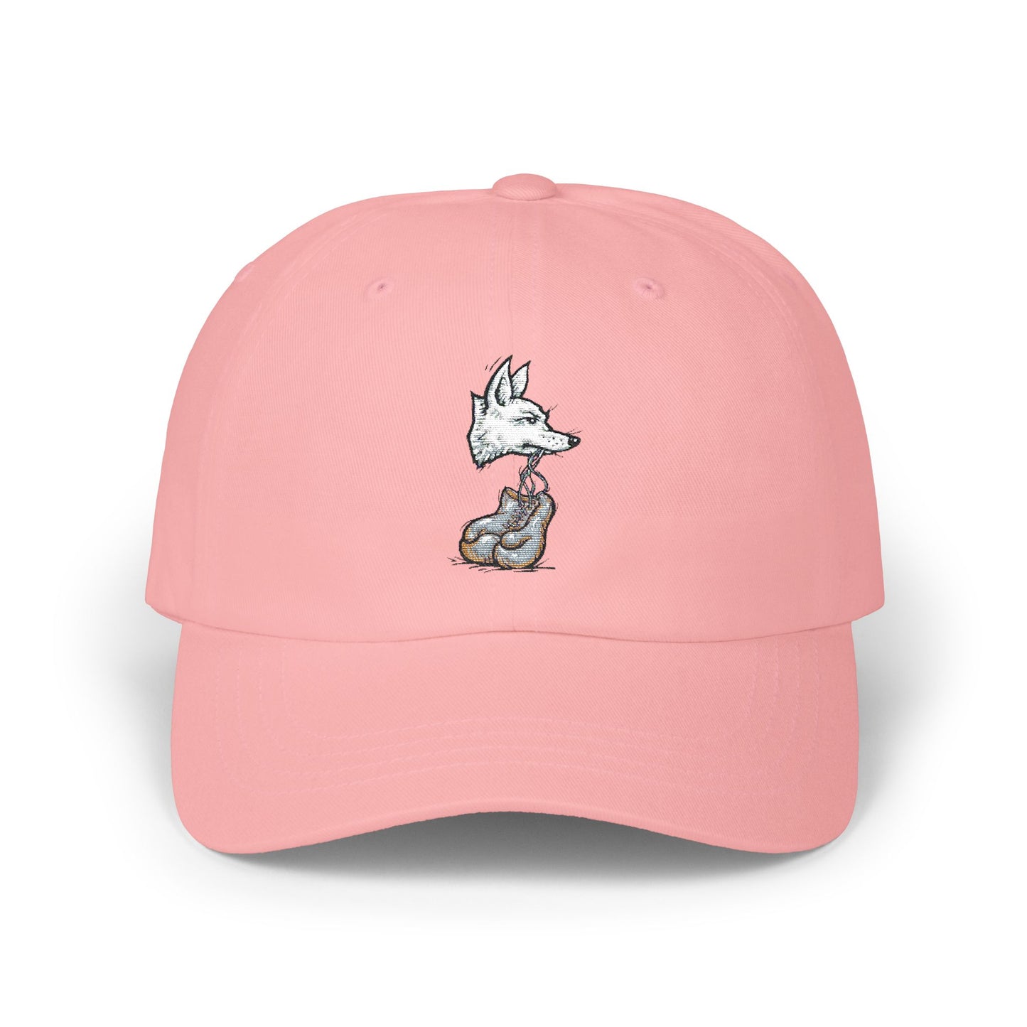 Coyote Boxing Dad Hat - Unisex Garage Gym Cap with Embroidered Wild Dog & Gloves - Streetwear Fighter Style