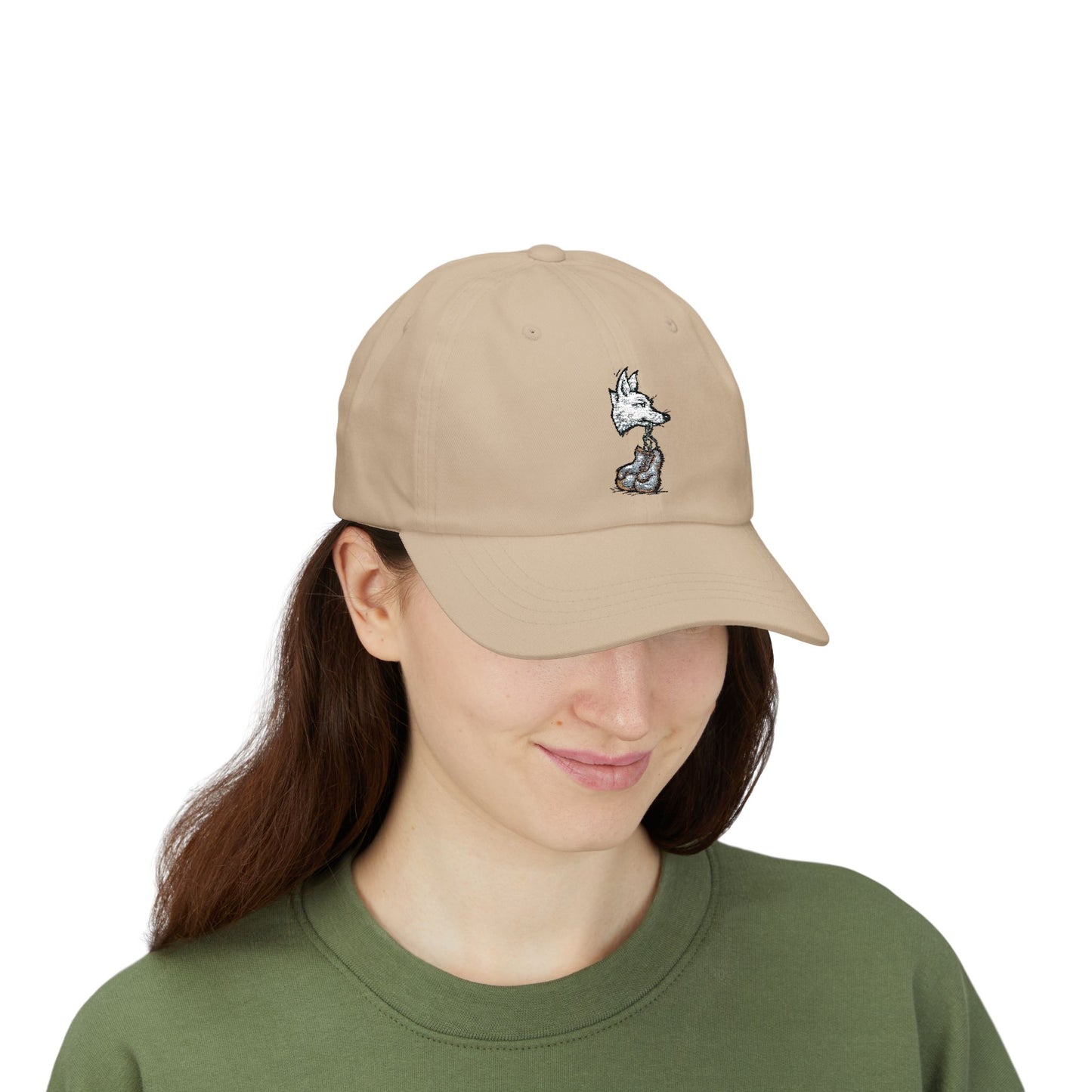 Coyote Boxing Dad Hat - Unisex Garage Gym Cap with Embroidered Wild Dog & Gloves - Streetwear Fighter Style