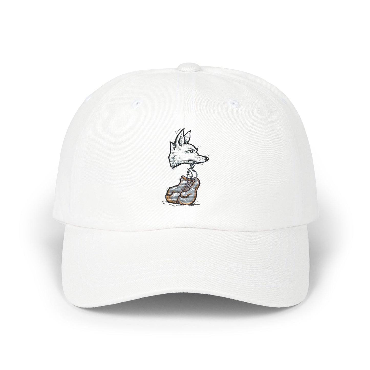 Coyote Boxing Dad Hat - Unisex Garage Gym Cap with Embroidered Wild Dog & Gloves - Streetwear Fighter Style