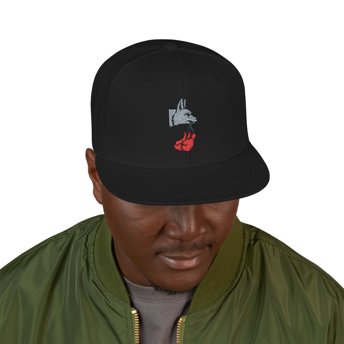 Embroidered Poker Hand Snapback Hat — Red Heart Ace Design