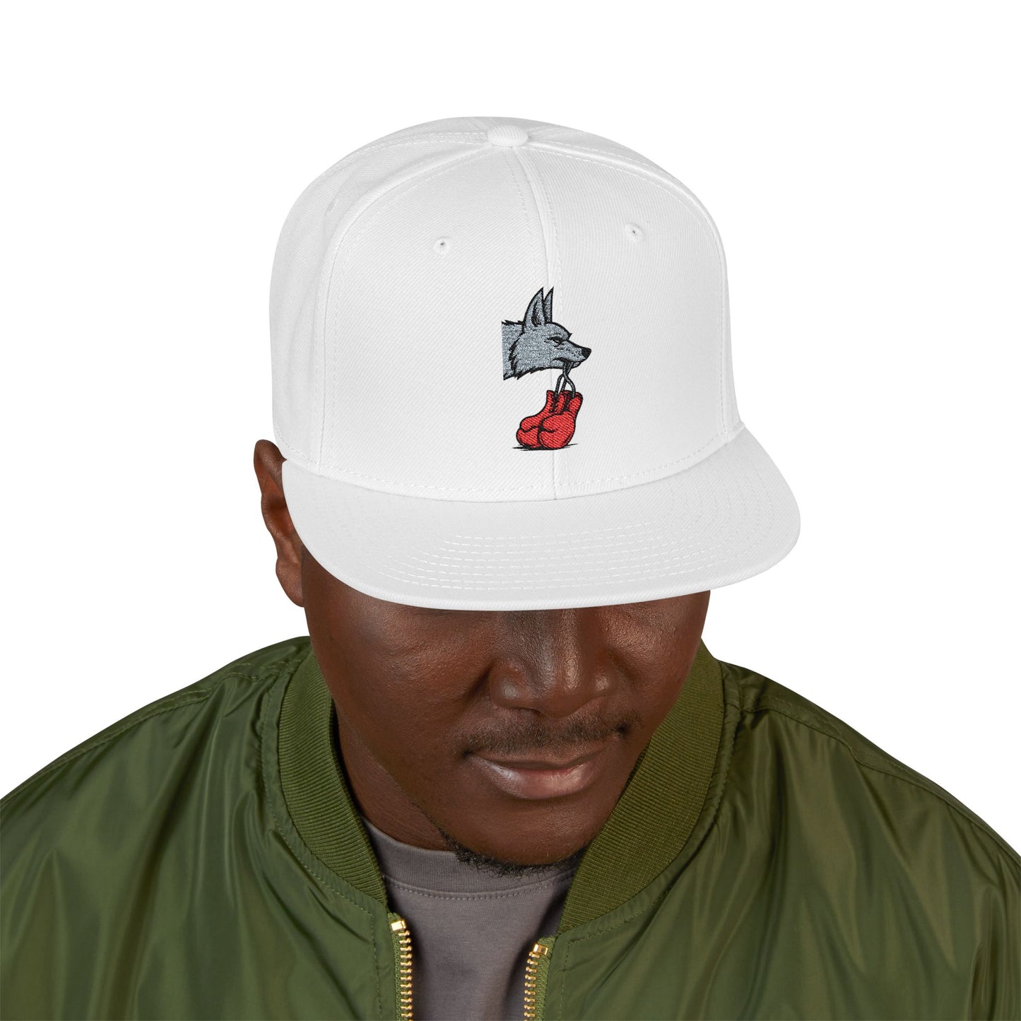Embroidered Poker Hand Snapback Hat — Red Heart Ace Design