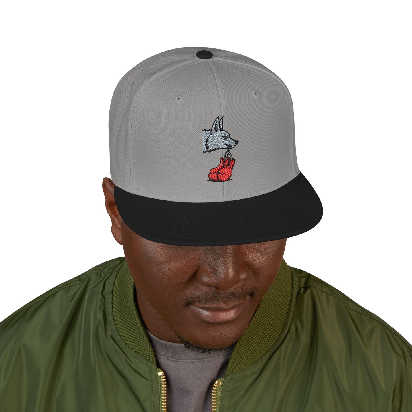 Embroidered Poker Hand Snapback Hat — Red Heart Ace Design