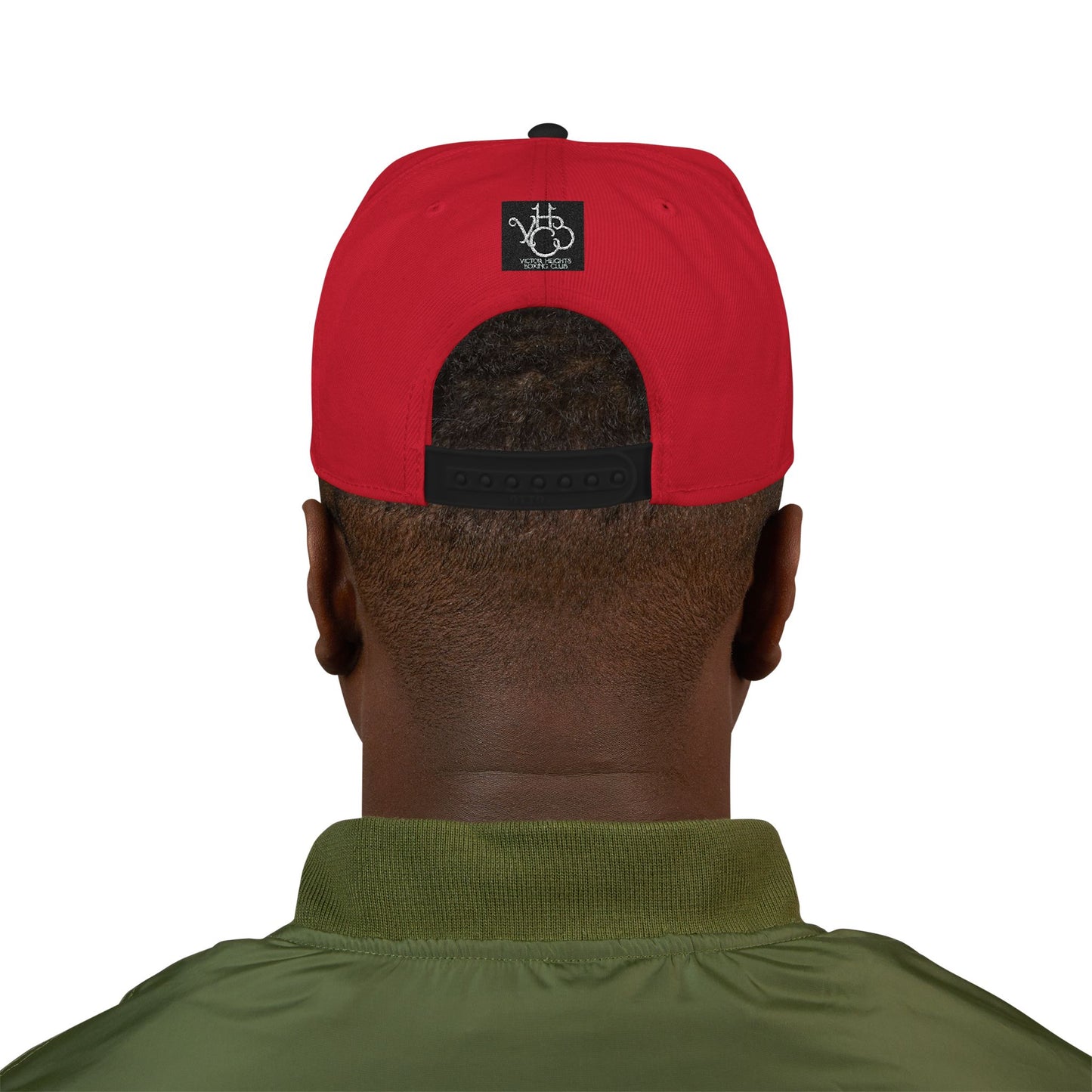 Embroidered Poker Hand Snapback Hat — Red Heart Ace Design