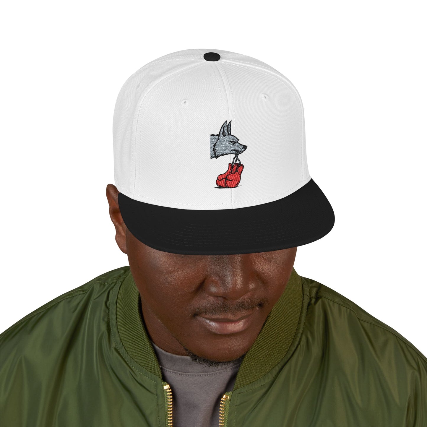 Embroidered Poker Hand Snapback Hat — Red Heart Ace Design