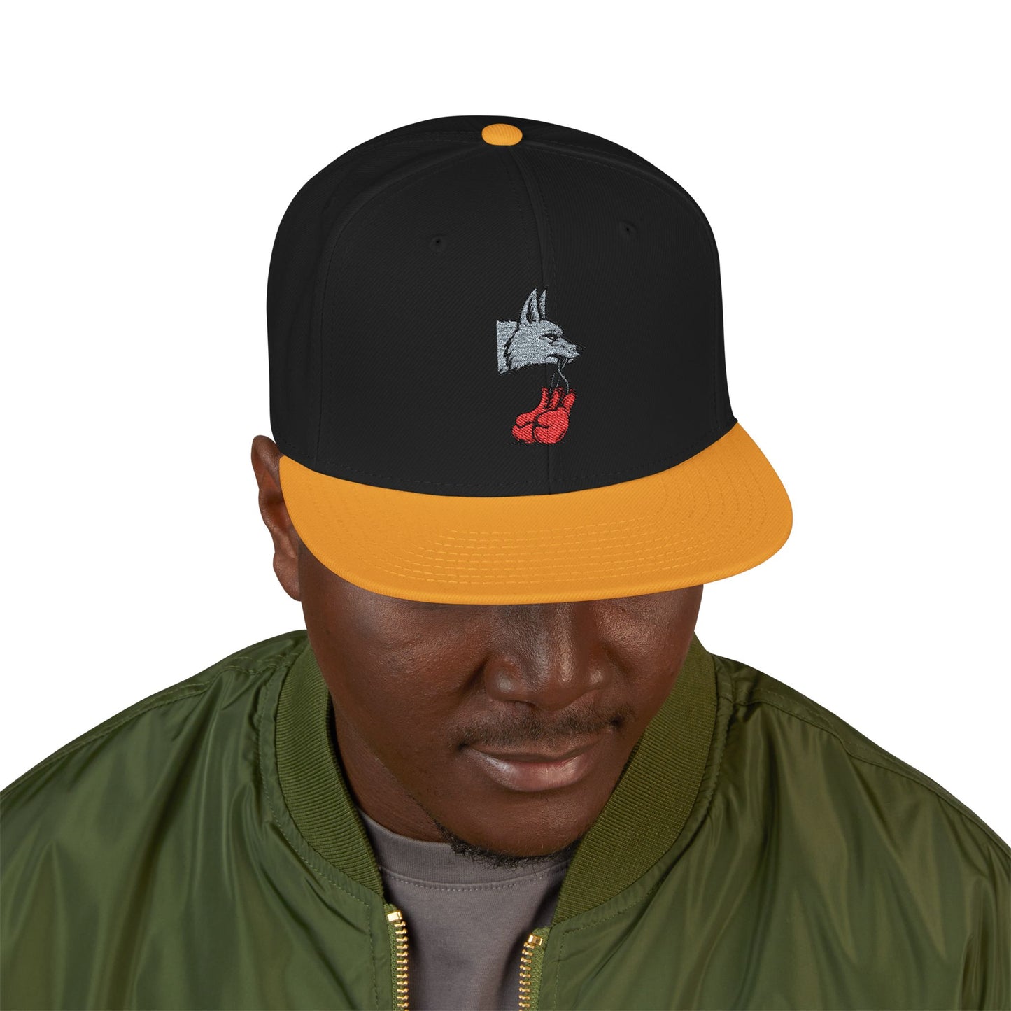 Embroidered Poker Hand Snapback Hat — Red Heart Ace Design
