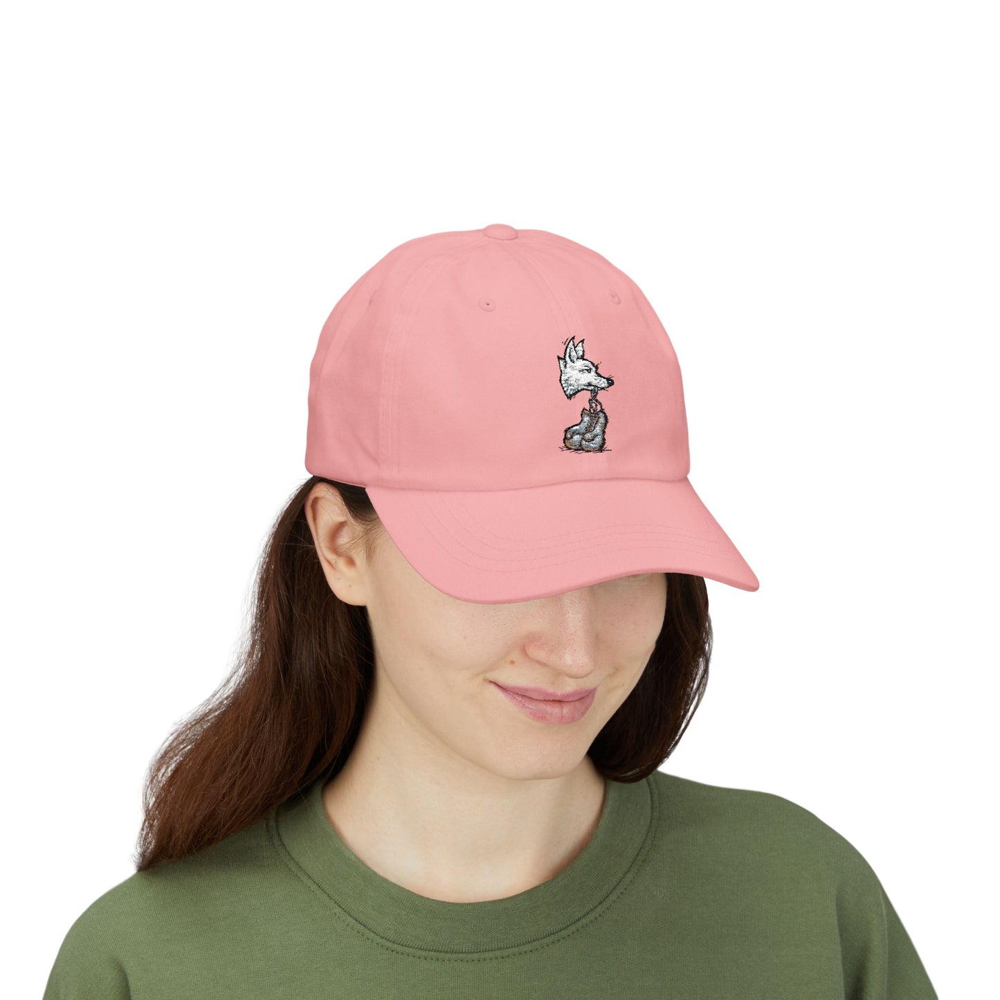 Coyote Boxing Dad Hat - Unisex Garage Gym Cap with Embroidered Wild Dog & Gloves - Streetwear Fighter Style